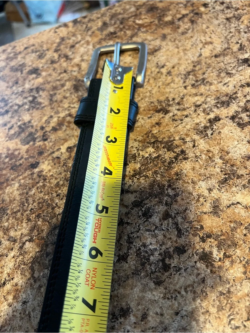 Carhartt Black Leather Belt with Silver-Tone Buckle 35 
